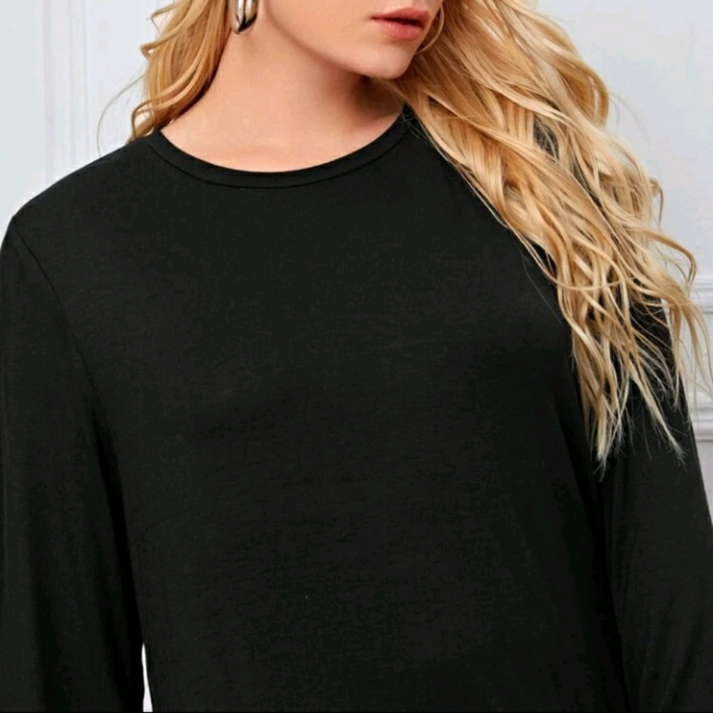NEW Plus Black Casual Tee Dress - Picture 4 of 11